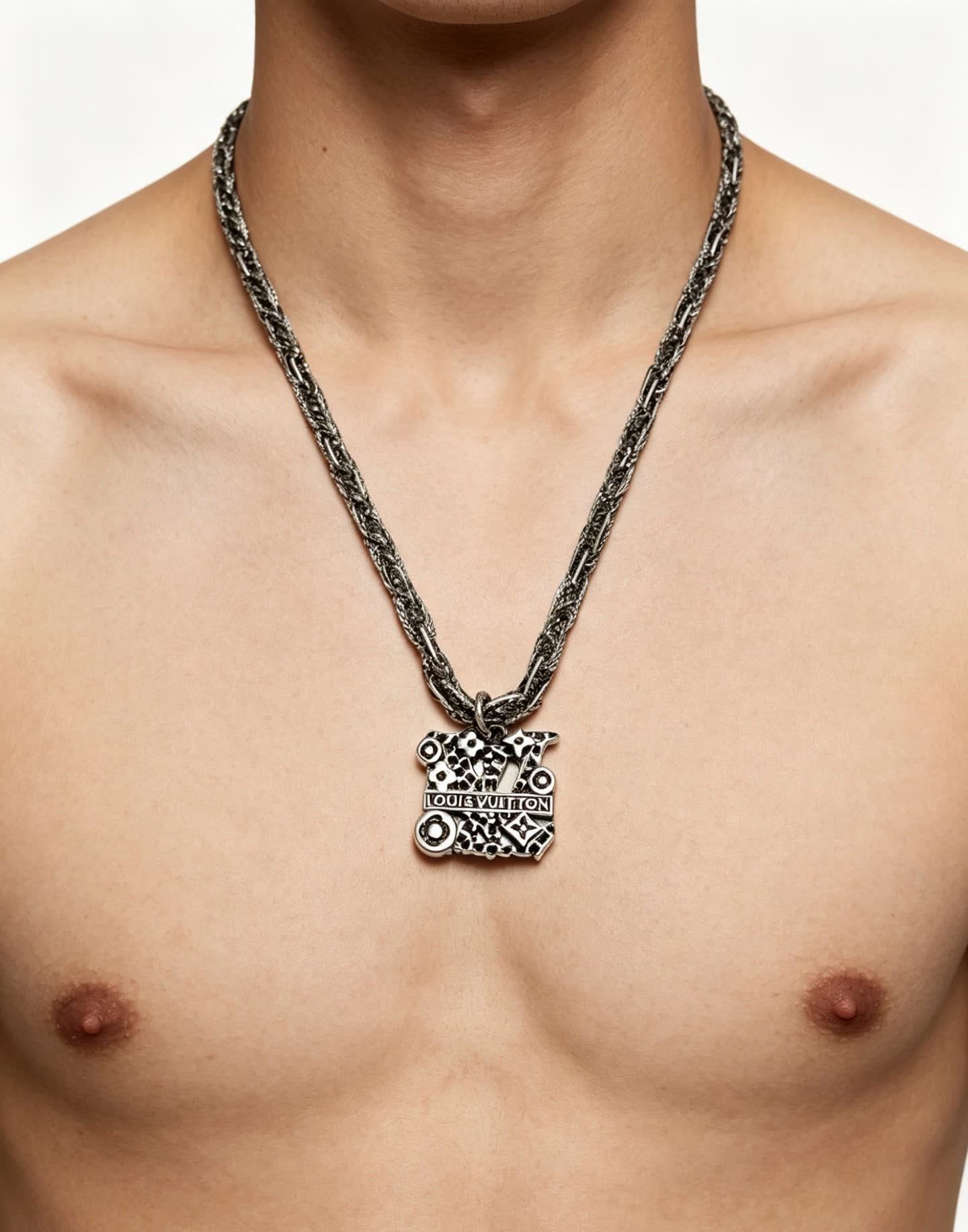 Louis Vuitton Silver Tone Chain Necklace